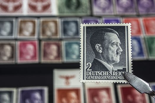 Postage stamp with Adolf Hitler