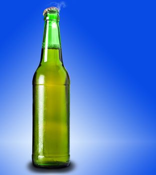 lager beer in glass bottle 