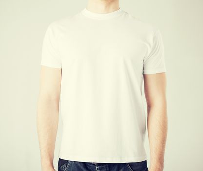 man in blank t-shirt