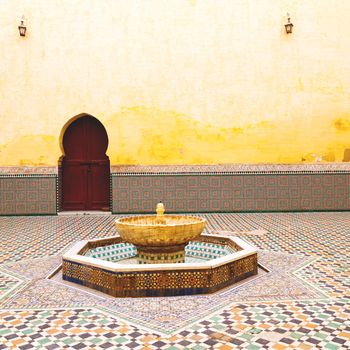 fountain in morocco africa old antique construction  mousque pal