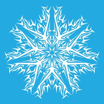 Vector decorative white snowflakes on a blue background