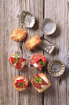 Appetizers and small tartlet tins