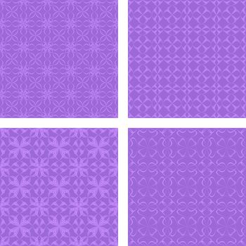 Lavender seamless pattern background set 