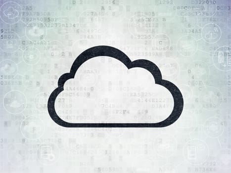 Cloud computing concept: Cloud on Digital Paper background