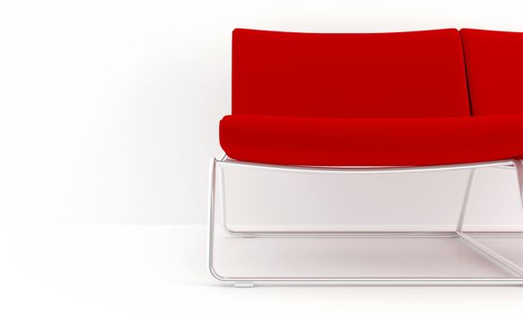 Red sofa detail