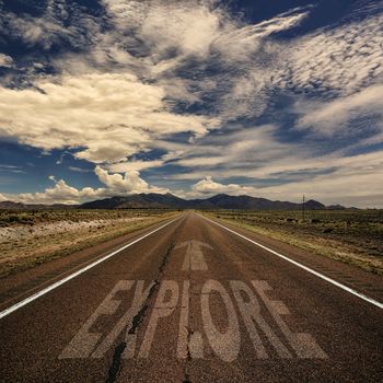 Conceptual Image of Road With the Word Explore