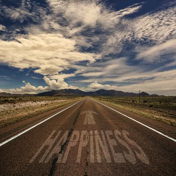 Road With the Word Happiness