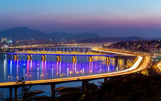 Han River and Bridge in Seoul
