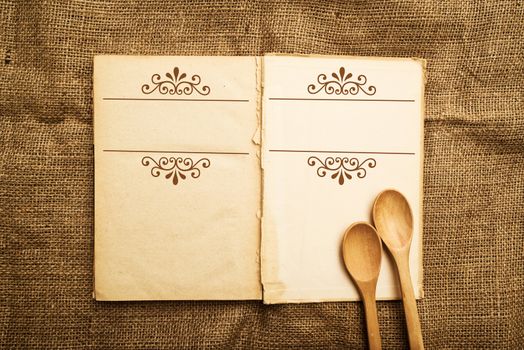 Old open recipe book