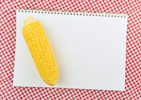 Corn Ear on recipe book page