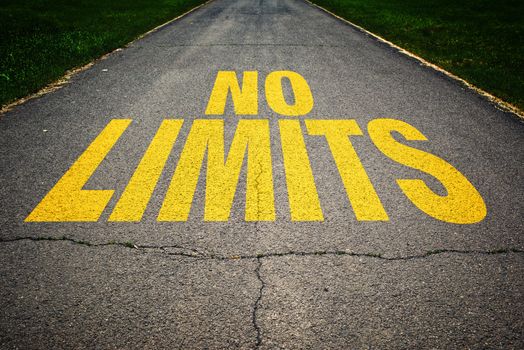 No limits message on the road