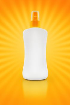Sunbath oil or sunscreen bottle