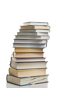 Stack Of Used Books on White Background