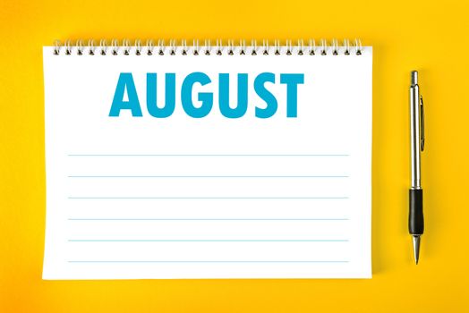 August Calendar Blank Page