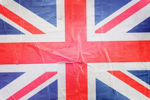 Great Britain Flag Print on Grunge Poster Paper