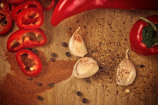Pepper and Garlic as Hot Food Ingredients for Piquant Cuisine
