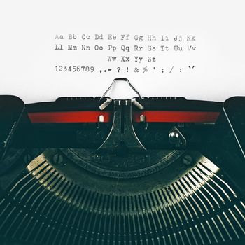 Vintage typewriter typset alphabet
