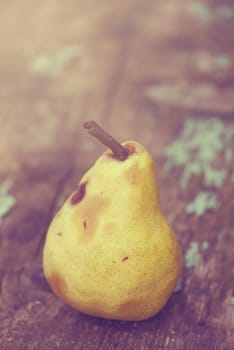 Retro toned ripe pear fruit