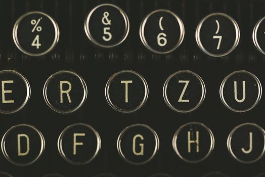 Retro toned vintage typewriter keys