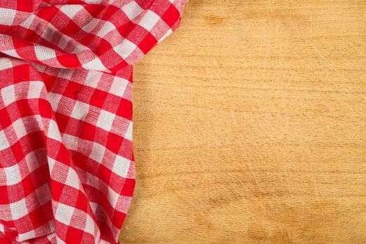Tablecloth textile on wooden background