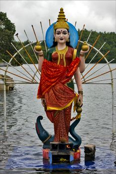 marble  wood statue of a Hinduism  women 