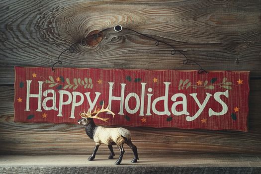 Festive wooden sign for the holidays