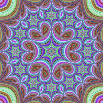 Colorful kaleidoscope star fractal background 