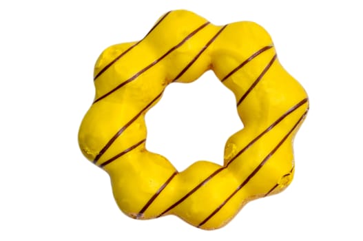 Yellow donut isolated on white background