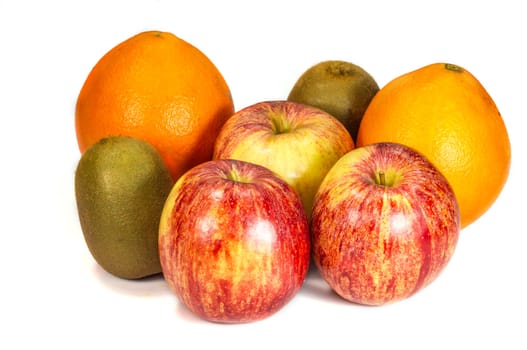 fruit pear, apple, kiwi, orange