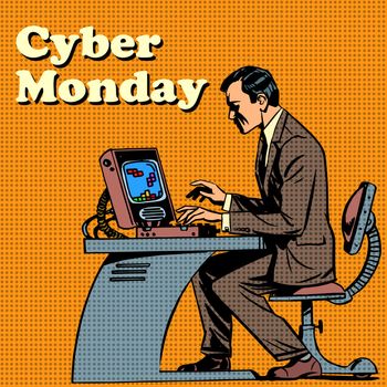 Cyber Monday computer and human