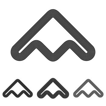 Black line abstract logo design set