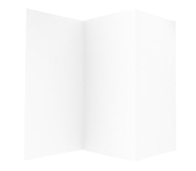 Empty paper booklet on white