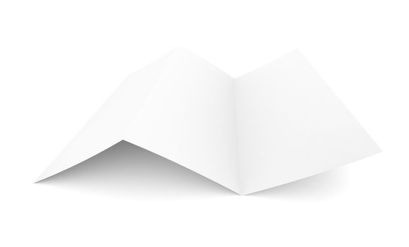 Blank paper booklet on white