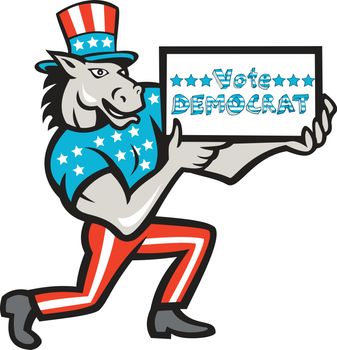 Vote Democrat Donkey Mascot Cartoon