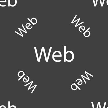 Web sign icon. World wide web symbol. Seamless pattern on a gray background. 