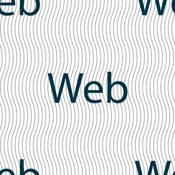 Web sign icon. World wide web symbol. Seamless pattern with geometric texture. 