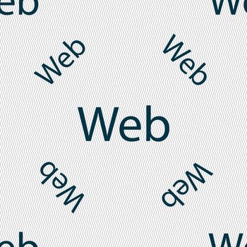 Web sign icon. World wide web symbol. Seamless pattern with geometric texture. 
