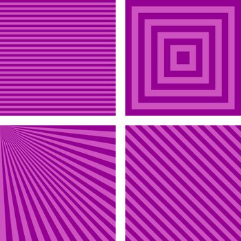 Purple simple striped wallpaper set 