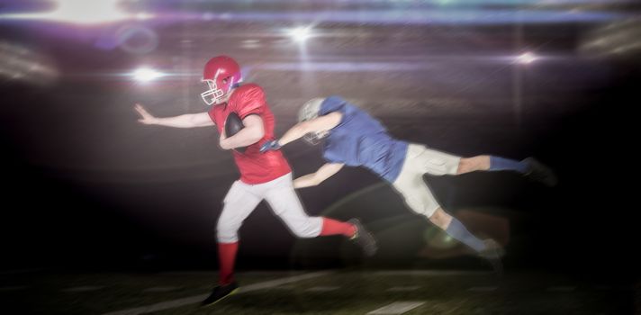 Composite image of american football players