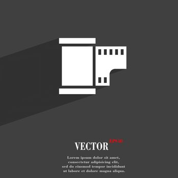 35 mm negative films symbol Flat modern web design with long shadow and space for your text. Vector