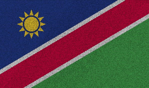 Flags Namibia on denim texture. Vector