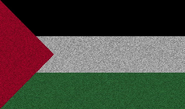 Flags Palestine on denim texture. Vector