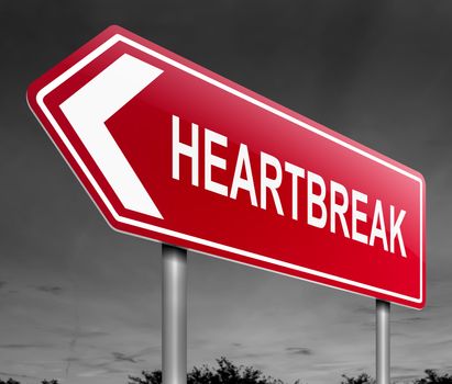 Heartbreak sign concept.