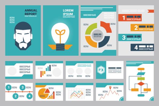 annual report cover A4 sheet and presentation template