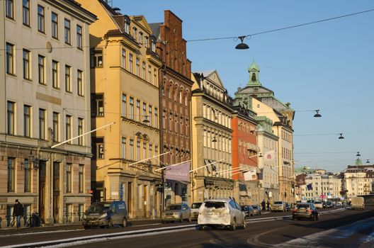Morning traffic in Stockholm, Sweden