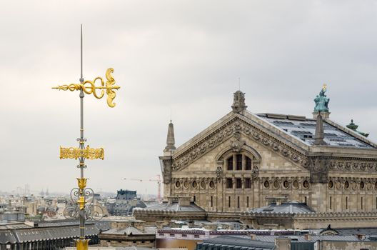 Snakes and arrow Roof Decorated with Opera House (Palais Garnier) in Paris