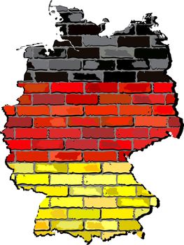 Germany map on a brick wall
