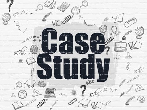 Education concept: Case Study on wall background