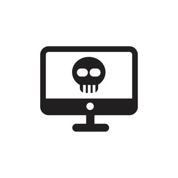vector skull danger on desktop sign