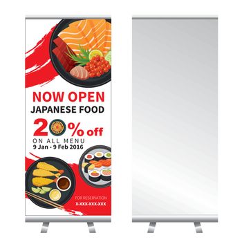 japanese food roll up  banner stand design